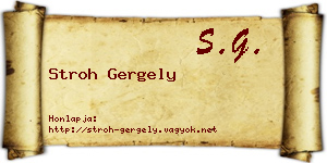 Stroh Gergely névjegykártya